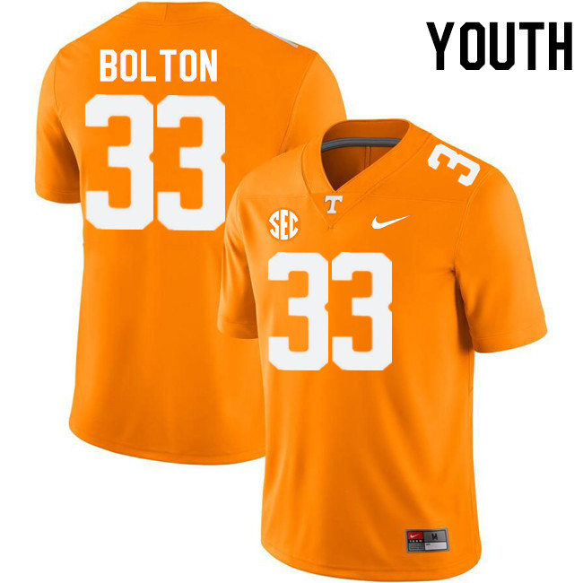 Youth #33 Ben Bolton Tennessee Volunteers College Football Jerseys Stitched-Orange